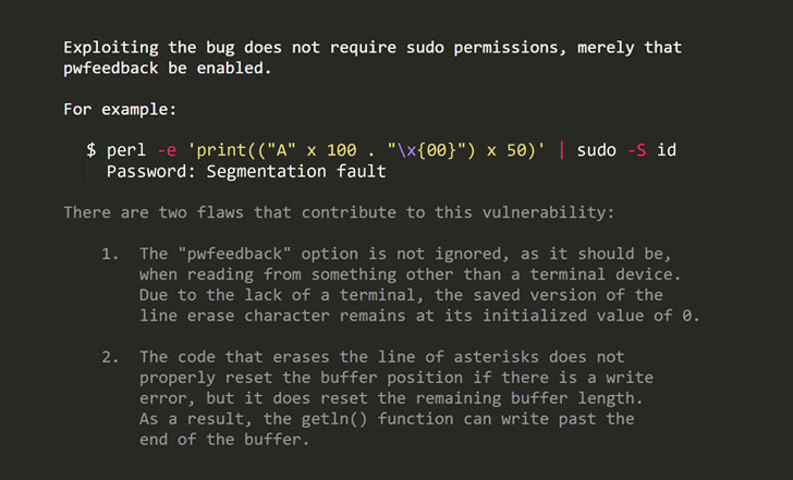 sudo linux vulnerability